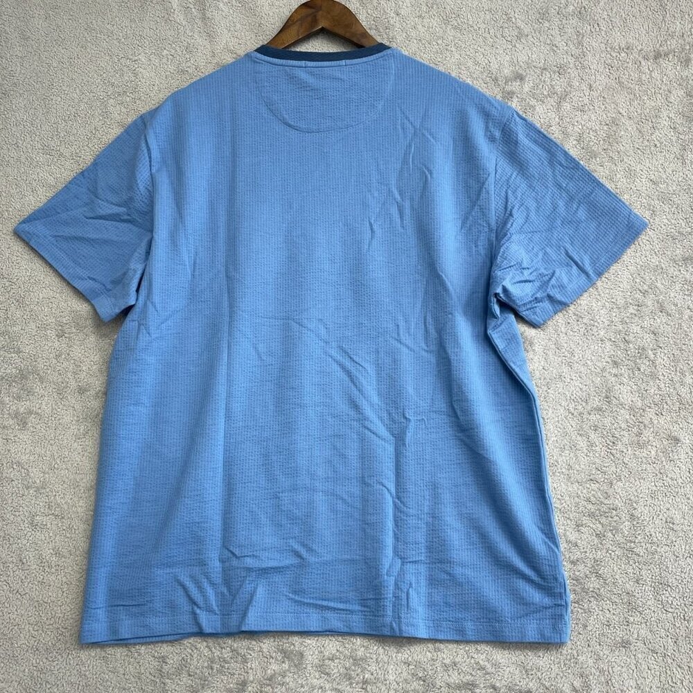 NEW Scotch & Soda Men's XL Blue Textured Cotton T-Shirt - Picture 3 of 11